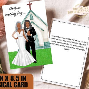 Biglietto per sposa nera, futura sposa, biglietto per matrimonio senior, biglietto per sposa afroamericana, regalo per sposa nera, biglietto per nuovo matrimonio, per sposi novelli