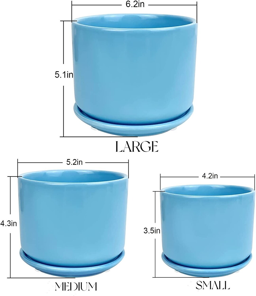 Blue Plant Pot Containers House Plant Planters Pots Cactus/cacti