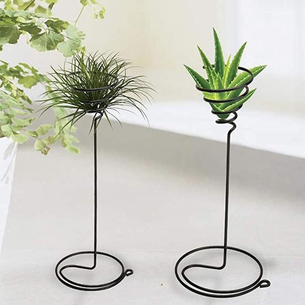 Metal Air Plant Holder Pot Black Swirl Air Plant Pot Holder Container 3 Sizes 2 Of Each! With FREE gift Now!
