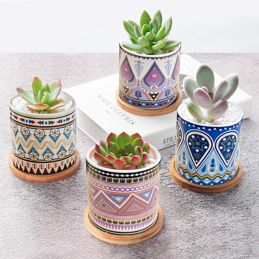 Unique BOHO Plant Pot Bohemian Nordic Painted Plant Pots Etsy