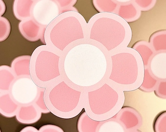 Rosa Blumen-Blumenmagnet, 7,5 x 7,5 cm.