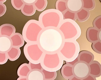 Pink Flower Floral Daisy #2 Sticker, 3x3in.