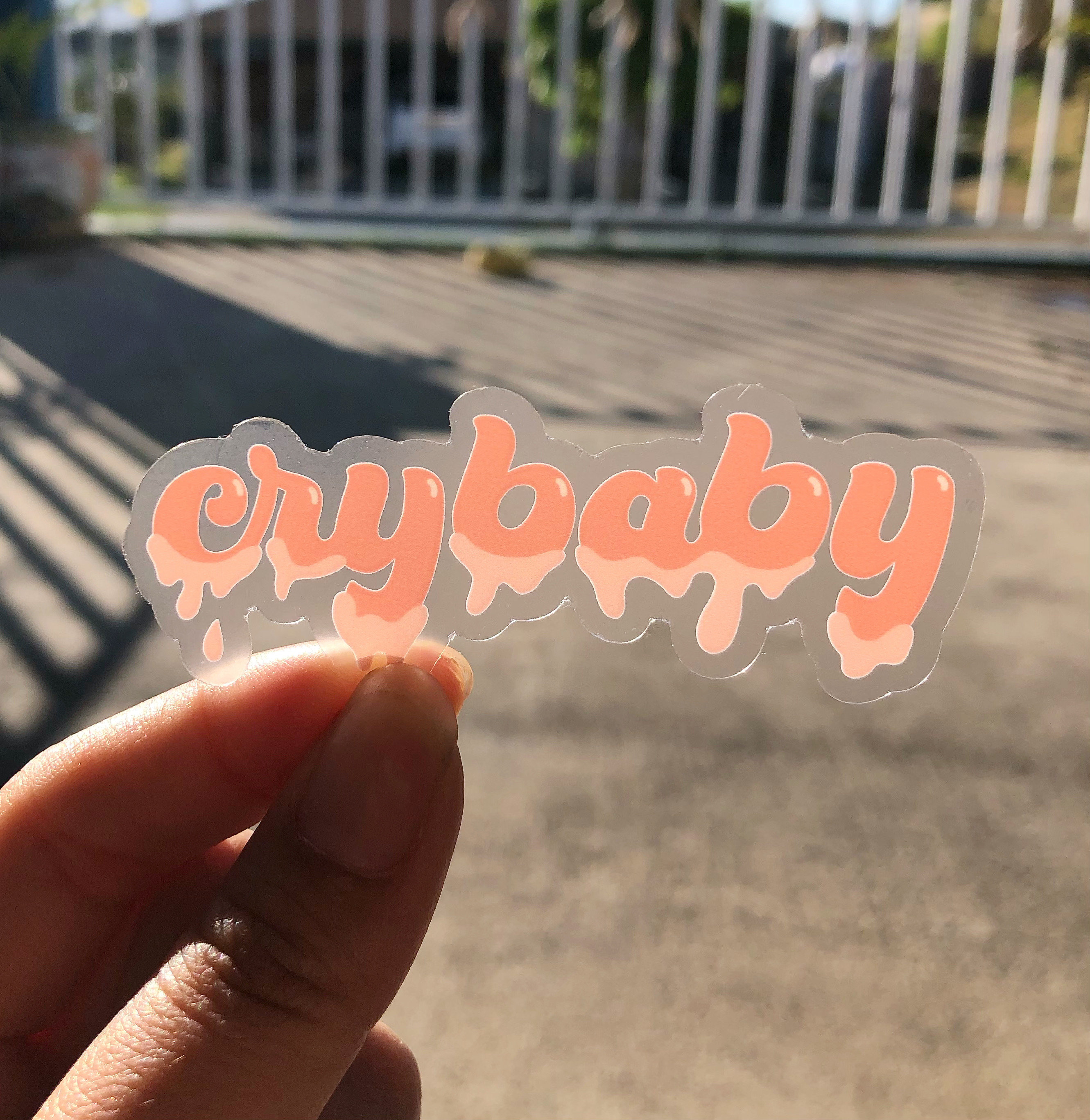Cry Baby Clear Sticker, 3x1.25