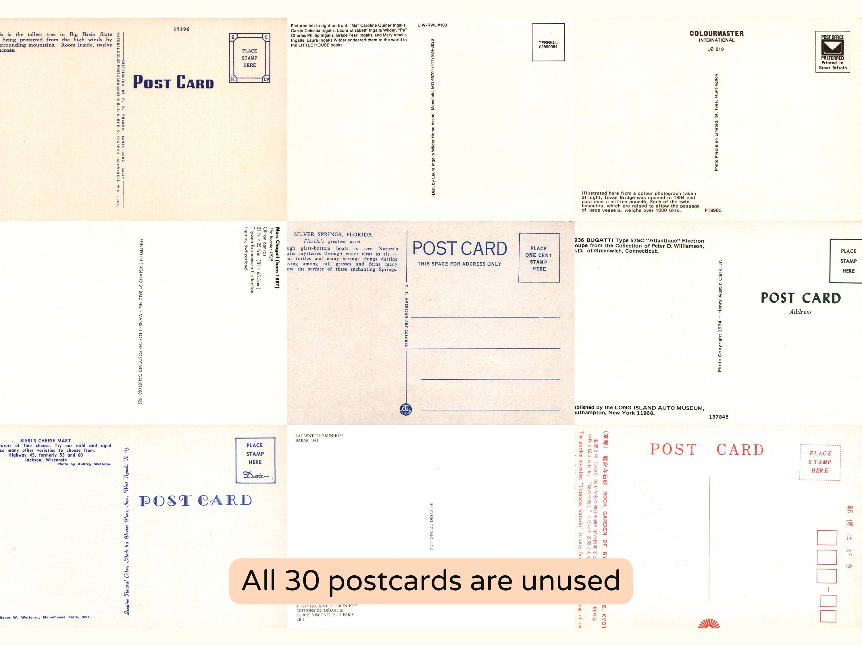 30 Vintage Unused Postcards. All Unstamped and Perfect for Etsy