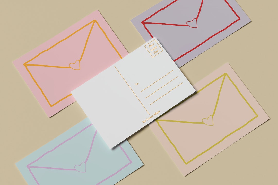 Love Letter Postcard Printable Downloadable Valentine's Cards, Greeting