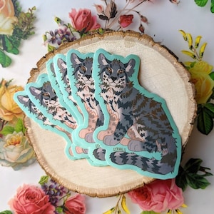 Handmade Andean Mountain Cat Sticker | Vinyl Weatherproof Sticker