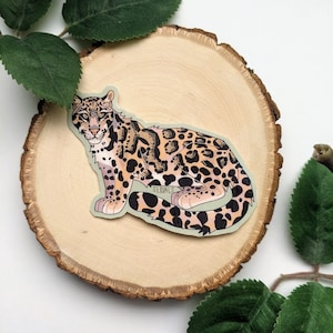 Handmade Clouded Leopard Sticker | Vinyl Weatherproof Sticker