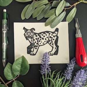 Lynx Print Series | Hand Carved | Hand Printed | Original Block Print Art