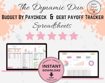 Paycheck Budget & Debt Tracker, Google Spreadsheets-sjabloon (digitale download)
