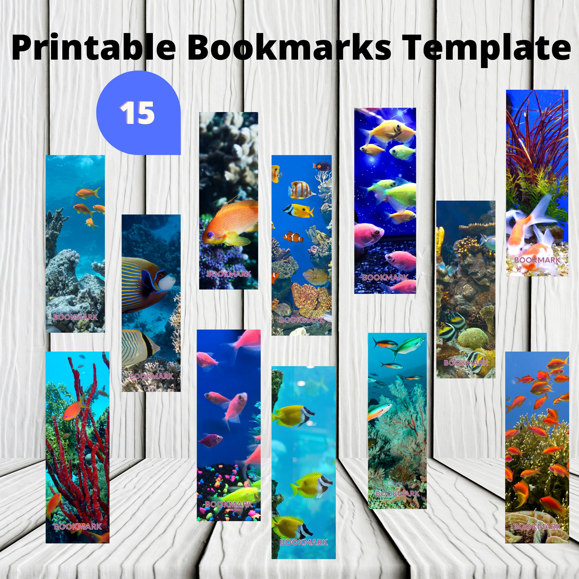 Printable Bookmarks Template| Digital Download Bookmark| Reading ...