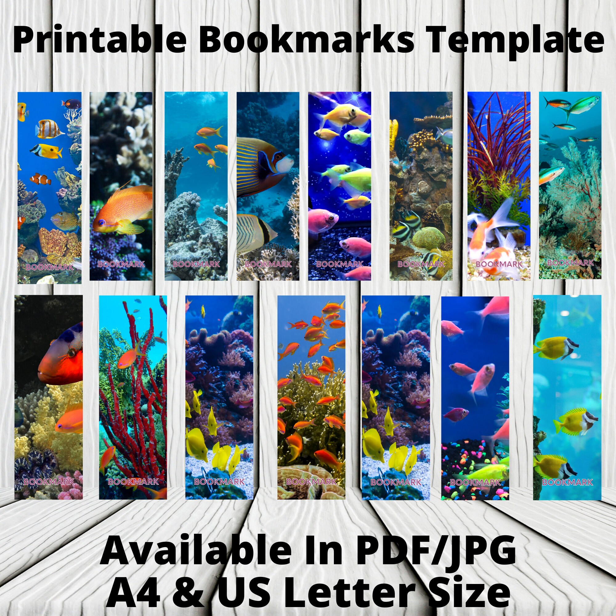 Printable Bookmarks Template| Digital Download Bookmark| Reading ...