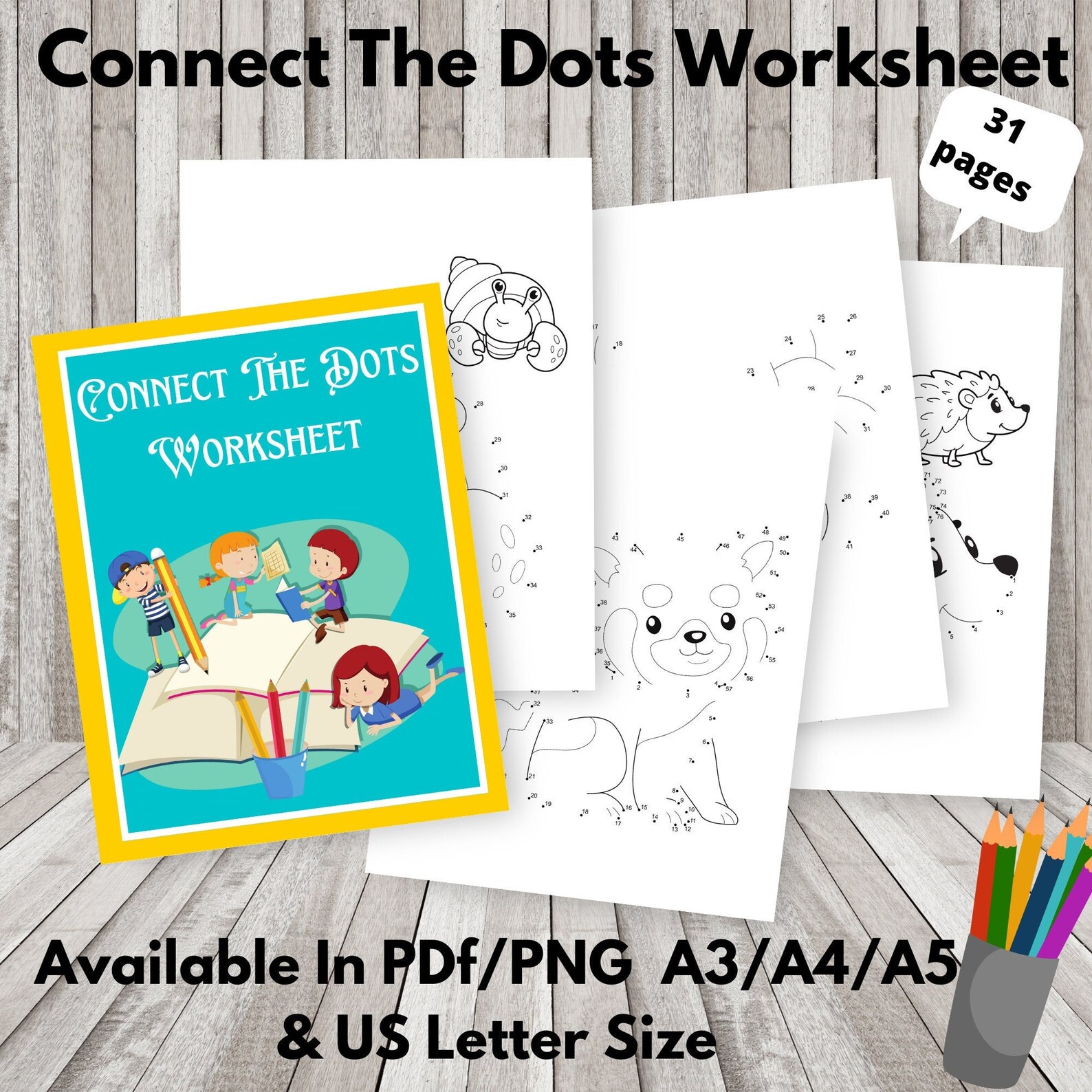 Connect the Dots Worksheet|kids Dot to Dot Coloring Pages|drawing ...