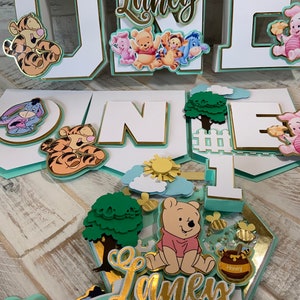 Winnie the Pooh Cake Topper/Winnie the Pooh 3d Letters/Winnie the Pooh Hight Chair/Winnie the Pooh Banner/Winnie the Pooh Birthday Decor