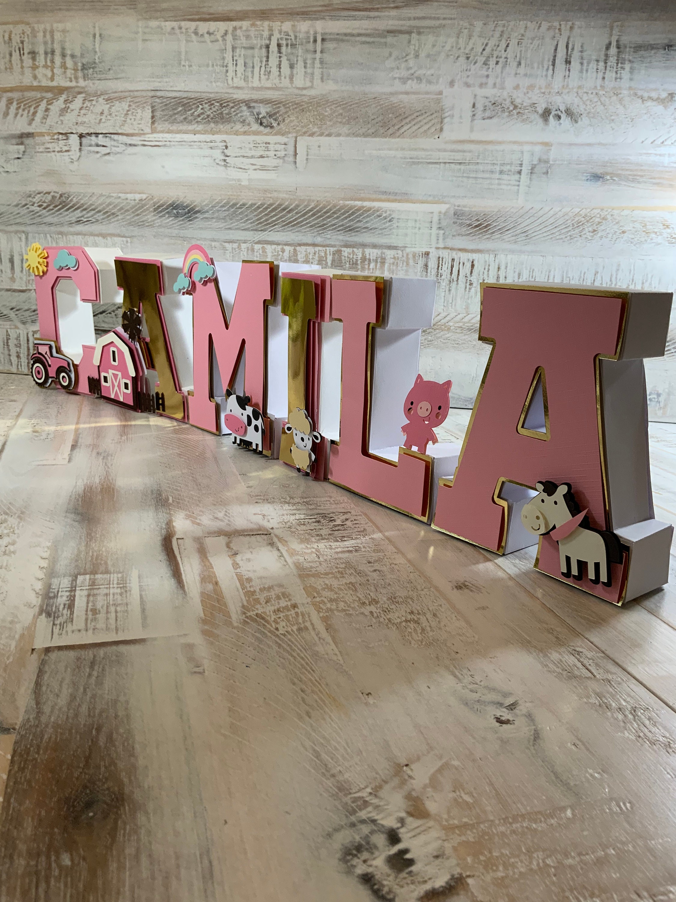 Farm Animals 3D Letters: Barnyard Birthday Party Decor - Etsy