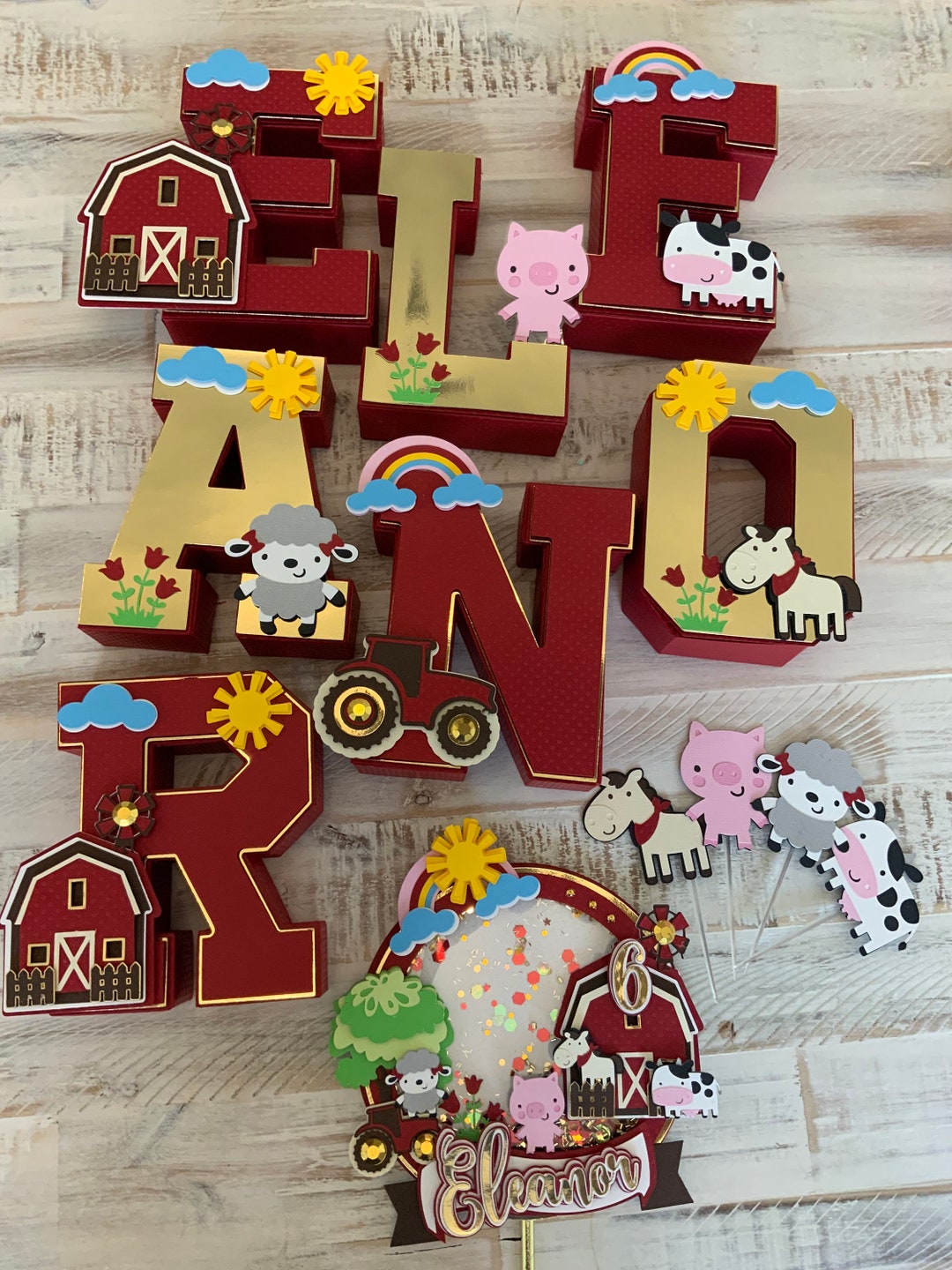 Barnyard Lettering Farm Animals 3D Letter: Barnyard Birthday Party Decor - Etsy
