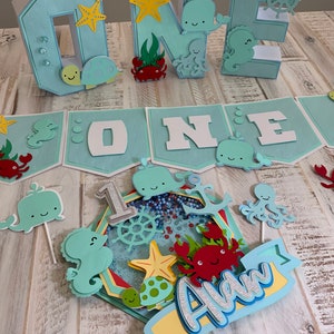Under the sea,Nautical 1st Birthday Party Decorations, 3D Letters,Customized Letters,Anchor,Party Decorations,Boy Birthday,Sea Animals Decor