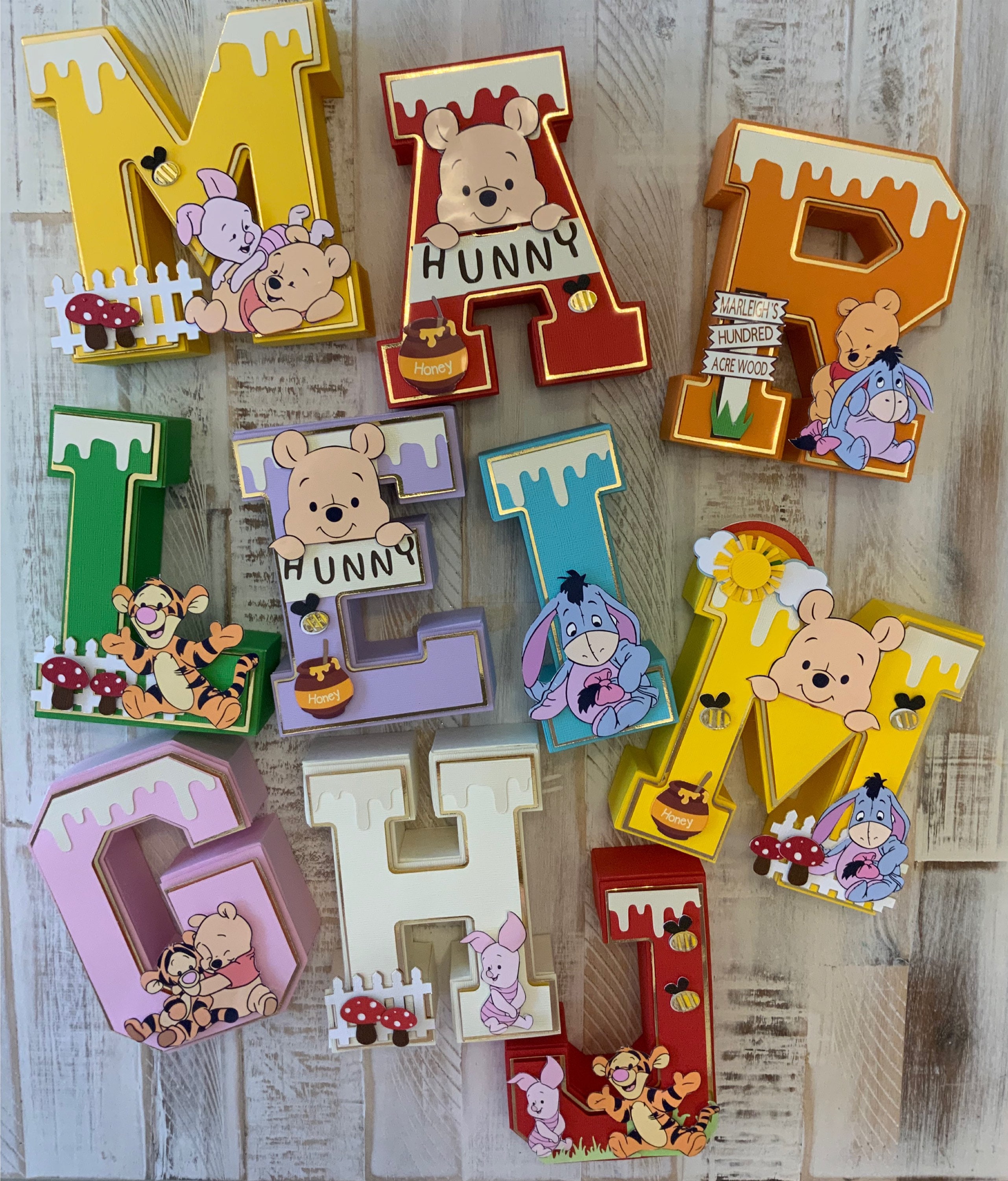 Baby Winnie The Pooh 3D Letters/1st Birthday Winnie the Pooh Party Decoration/Custom Winnie Pooh 3D Letter/Winnie 3D Letter/Winnie Babies