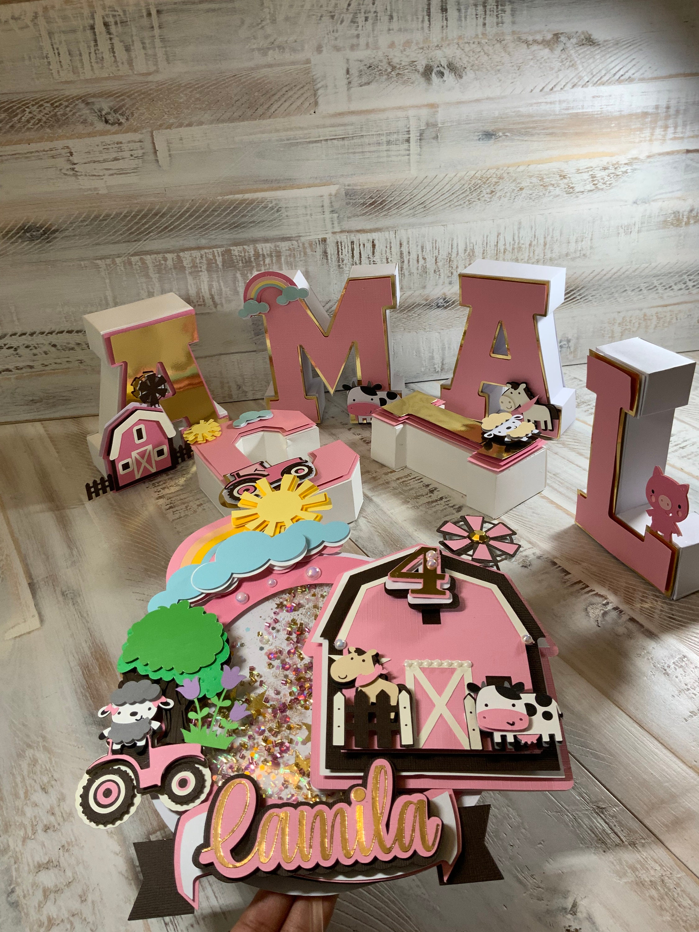 Farm Animals 3D Letters: Barnyard Birthday Party Decor - Etsy