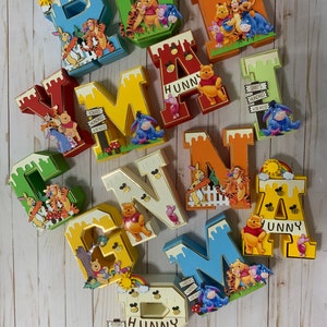 Winnie The Pooh 3D Letters/1st Birthday Winnie the Pooh Party Decoration/Custom Winnie Pooh 3D Letter/ONE Winnie 3D Letter/Winnie Pooh Party