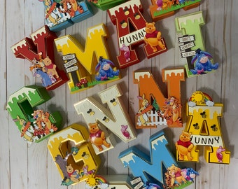 Winnie The Pooh 3D Letters/1st Birthday Winnie the Pooh Party Decoration/Custom Winnie Pooh 3D Letter/ONE Winnie 3D Letter/Winnie Pooh Party