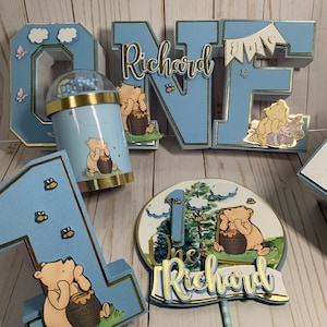 Vintage Winnie The Pooh 3D Letters/1st Birthday Winnie Vintage Decoration/Custom Winnie Pooh 3D Letter/Classic Winnie 3D Letter/Winnie