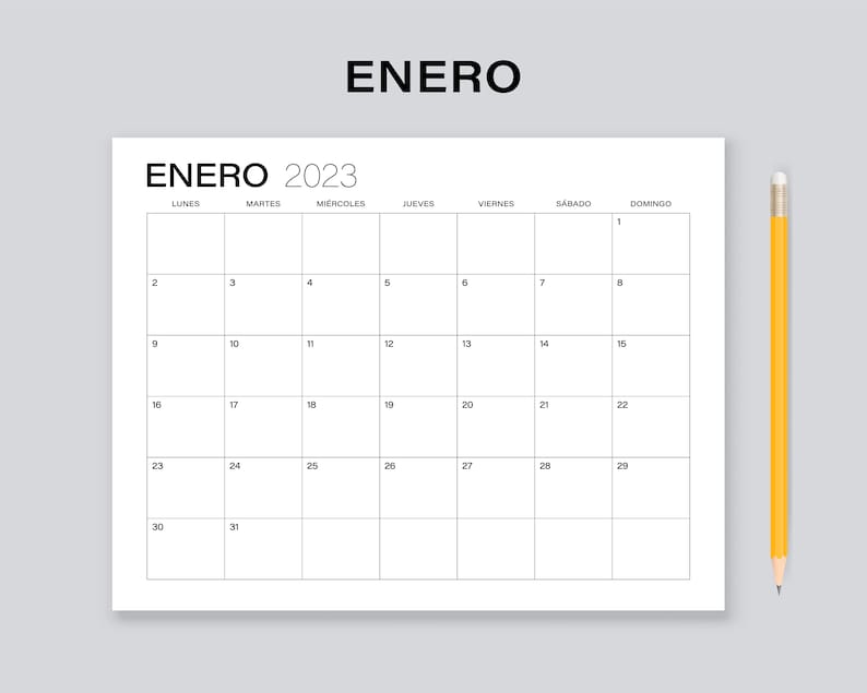 Printable 2023 Monthly Spanish Calendar Calendario Español - Etsy UK