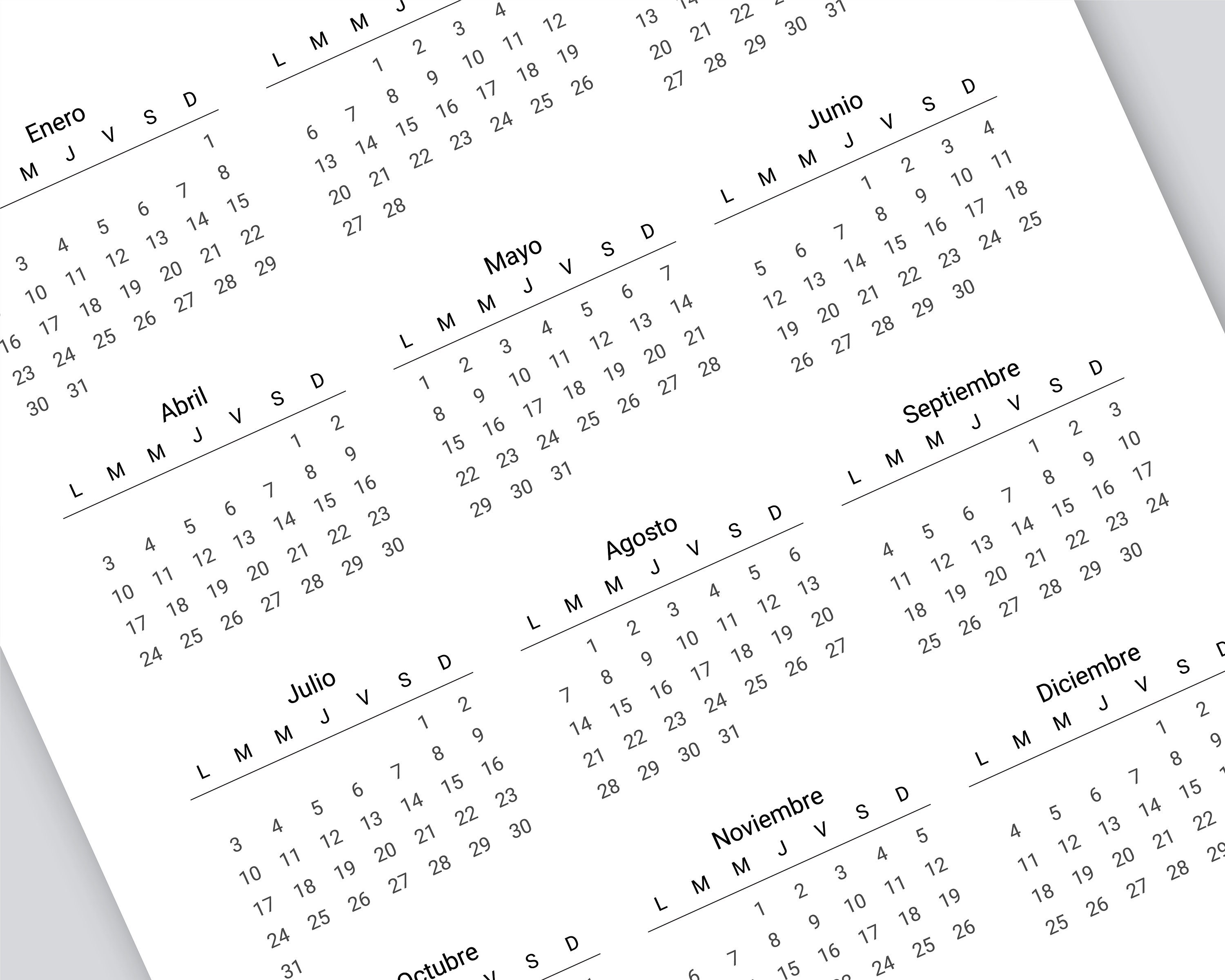 Printable 20232024 Spanish Yearly Calendar Calendario Español Digital