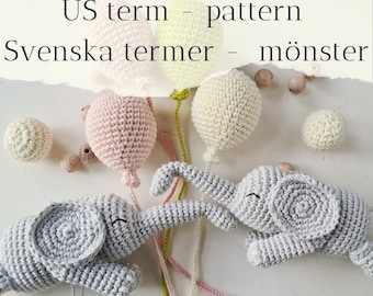 The Little Elephant -Esther- English crochet pattern/US term - Den lilla elefanten -Esther- Svenskt virkmönster