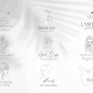 9 Beauty Logo Designs, Editable Beauty Studio Logo, Eyelash Extension Logo, Lash Tech logo, Makeup Artist Logo, Small Business Branding