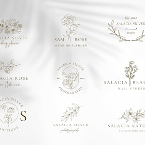9 Modern Logo Designs, DIY Canva Editable Logo, Photography Logo, Beauty Studio Logo, Floral Logo, Wedding Planner Logo, Small Business Logo