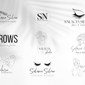 9 Beauty Logo Designs, Editable Beauty Studio Logo, Eyelash Extension Logo, Lash Tech logo, Makeup Artist Logo, Small Business Branding