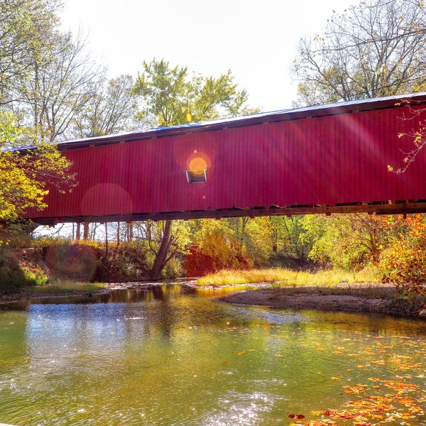 Covered Bridge River ~ Parke County ~ Rockville Indiana IN Covered Bridges ~ Premium Quality Prints