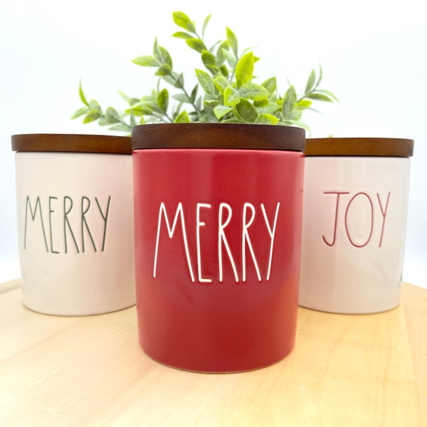 Rae Dunn Christmas | Rae Dunn Christmas Things Jar | Rae Dunn Joy Jar | Rae Dunn Merry Jar | Rae Dunn Bathroom Decor | Rae Dunn Bathroom