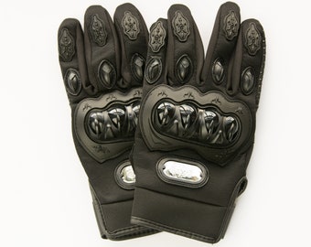 Nuzari Premium Full Finger Motorcycle Gloves-Breathable, Non-Slip, Cycling, Motorcycle, Hiking, Camping, Tactical Airsoft, ATV Riding-BLACK