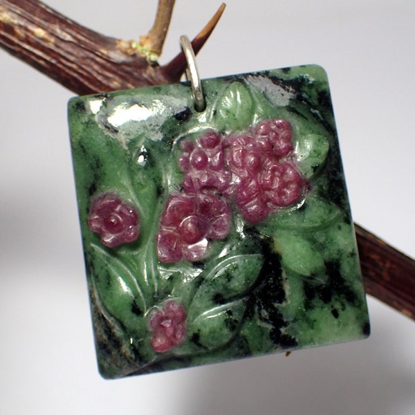 Exquisite Ruby Zoisite Pendant, Gemstone Pendant, Green Pendant, 925 Sterling Silver Jewelry, Birthday Gift, Pendant For Her