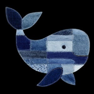 Faux Denim Patchwork Wal PNG für Sublimation Kinderzimmer Kunst oder Druck mit Bildtransfertechniken für Quilts (DIGITAL DOWNLOAD)