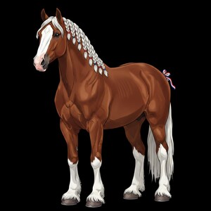 Vaterländisches Clydesdale-Pferd PNG für Sublimation, 4. Juli Amerikanische Flaggenmähne Digital Design, USA Reiterhof Liebhaber Geschenk, Gedenktag