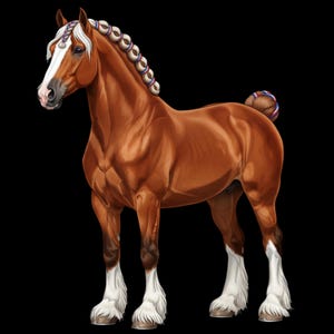 Patriotic Draft Horse PNG for Sublimation, 4th of July Equestrian Design, American Flag Farm Animal Graphic, Independence Day Horse Art