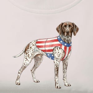 Patriotic German Shorthair Pointer Dog, 4th of July Dog, USA Flag, Memorial Day, America, Sublimation PNG Digital Download