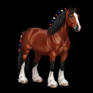 Vaterländisches Pferd PNG Sublimationsdesign, 4. Juli Amerikanisches Clydesdale Kaltblüter Digitale Grafik, Gedenktag Pferdesport Handwerk Kunst