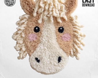Faux fil Palomino Horse PNG, conception de crochet de loquet (téléchargement numérique)