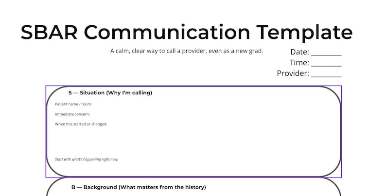One-page SBAR Template for Nurses | Printable & Canva Editable ...
