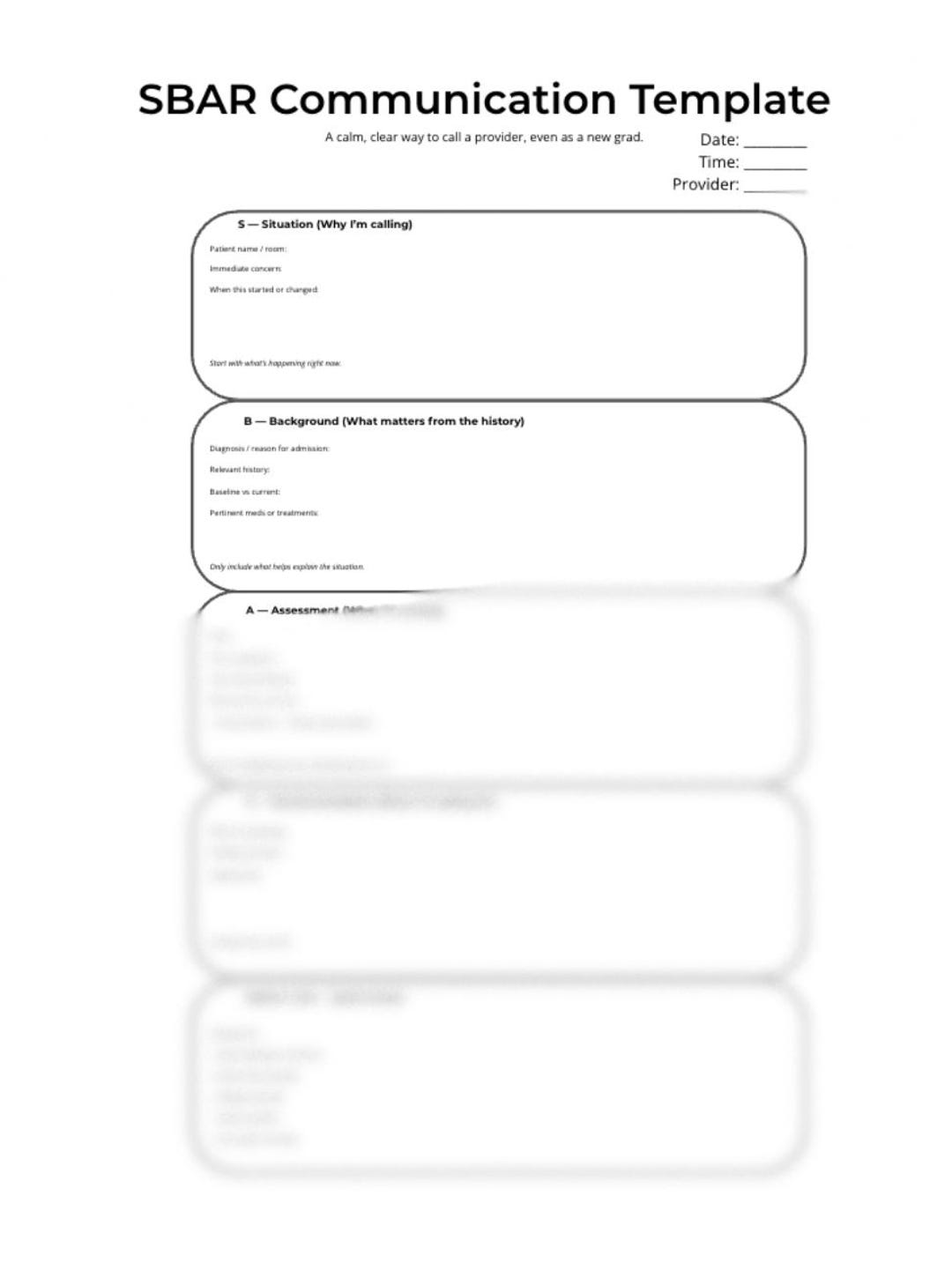 One-page SBAR Template for Nurses | Printable & Canva Editable ...