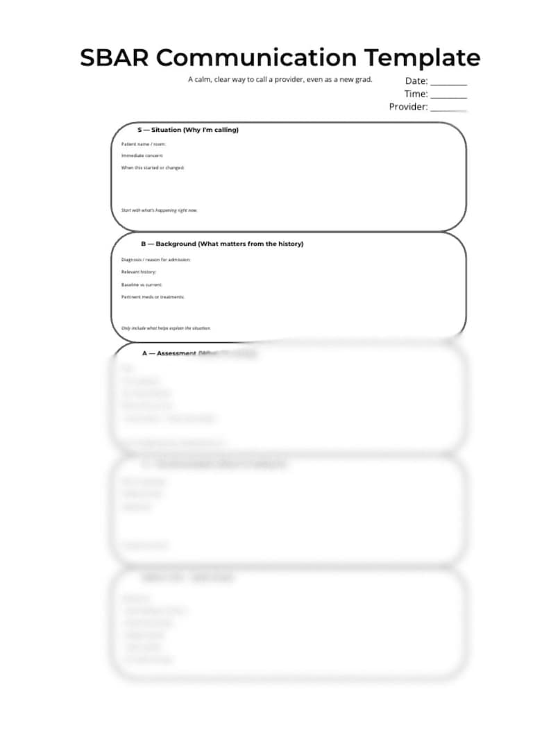One-page SBAR Template for Nurses | Printable & Canva Editable