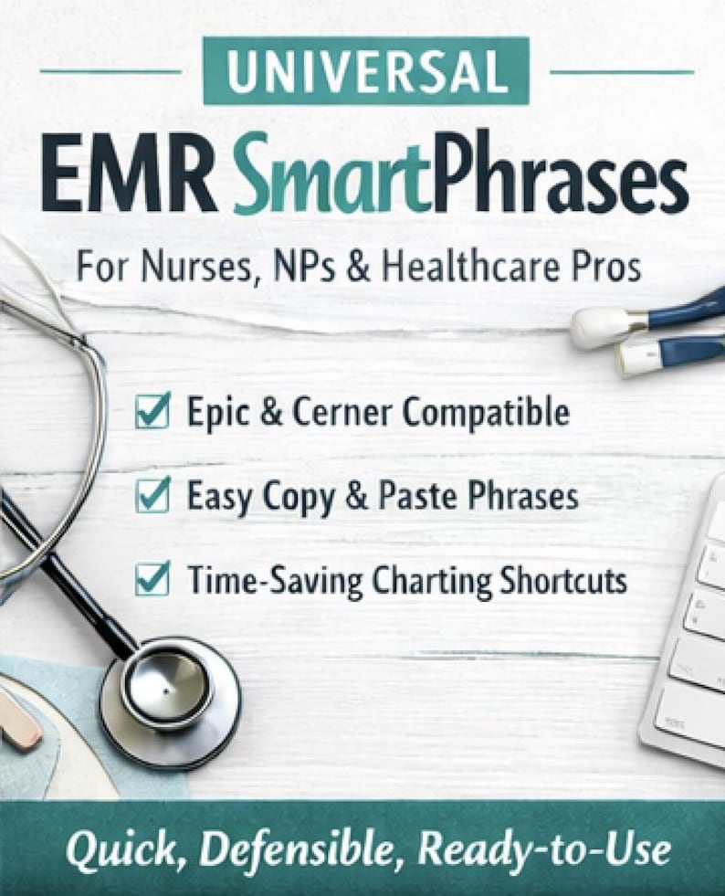EMR Smartphrases for Nurses | Epic, Cerner Compatible (PDF Download) - Etsy