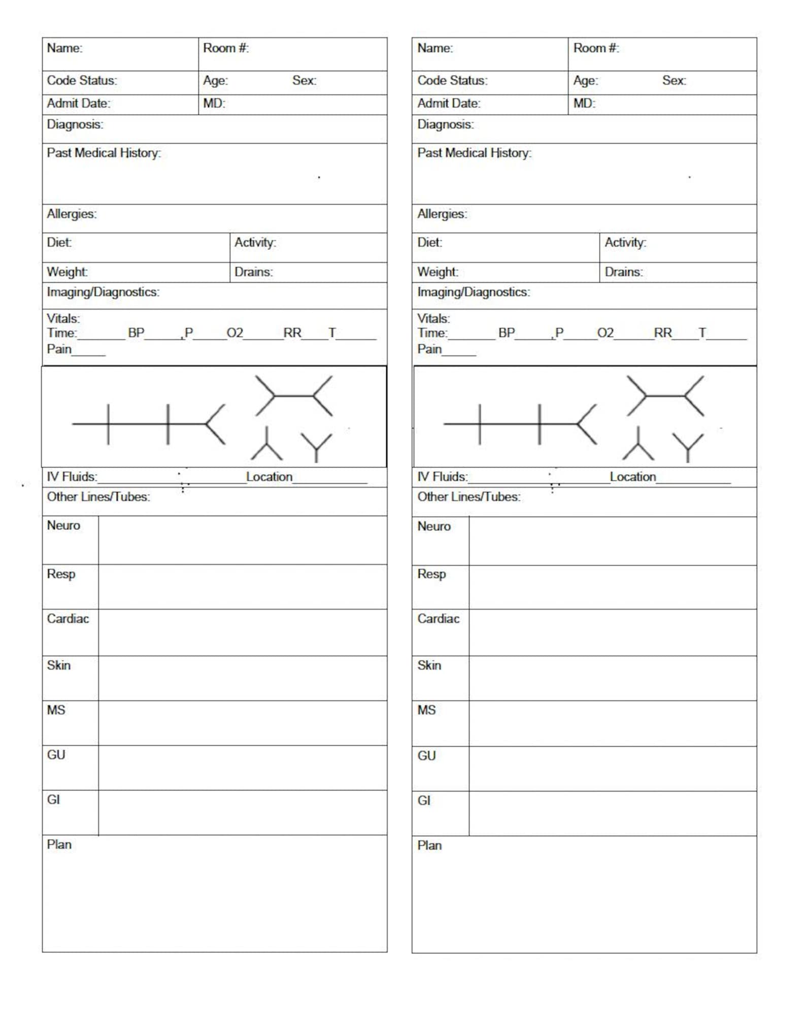 Brain Lab Report Sample Nurse Brain Report Sheet for 2 Patients | Printable & Editable - Etsy