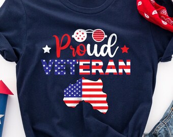 Proud Veteran Shirt, 4th of July Shirt, Independence Shirt, America Flag Shirt, Freedom Shirt, Patriotic Shirt, Veteran Shirt, Gift for Her