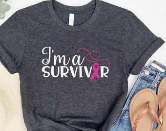 I'm a Survivor Shirt, Pink Ribbon Shirt, Breast Cancer Shirt, Cancer Awareness, Cancer Survivor, Cancer Shirt, Breast Cancer Gift,