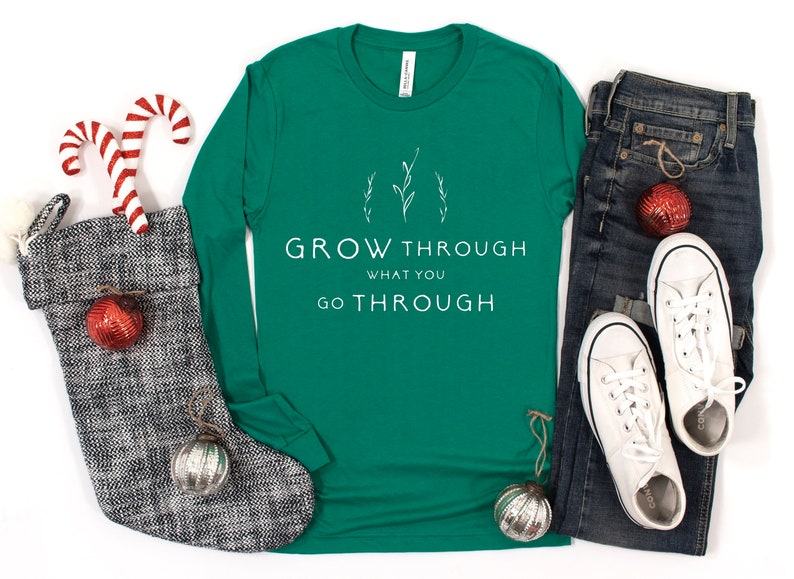 Grow Through What You Go Through, Motivational Shirt, Plant Based Shirt, Girlfriend Gift, Plant Lady Shirt, image 5