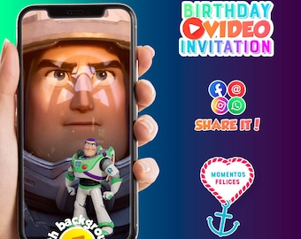 Invitación de cumpleaños de Buzz Lightyear con temática de Toy Story (descarga digital)